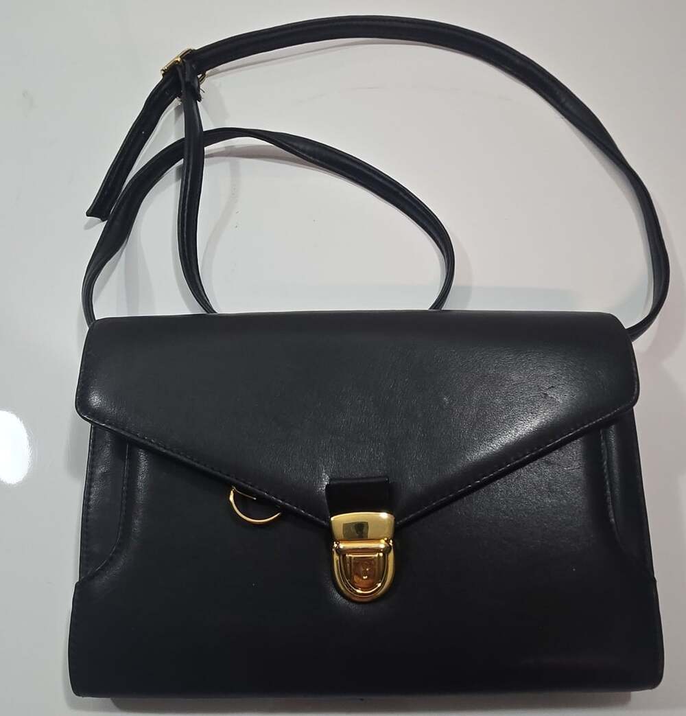 Diamicci Black Leather Crossbody Bag Gold Hardware